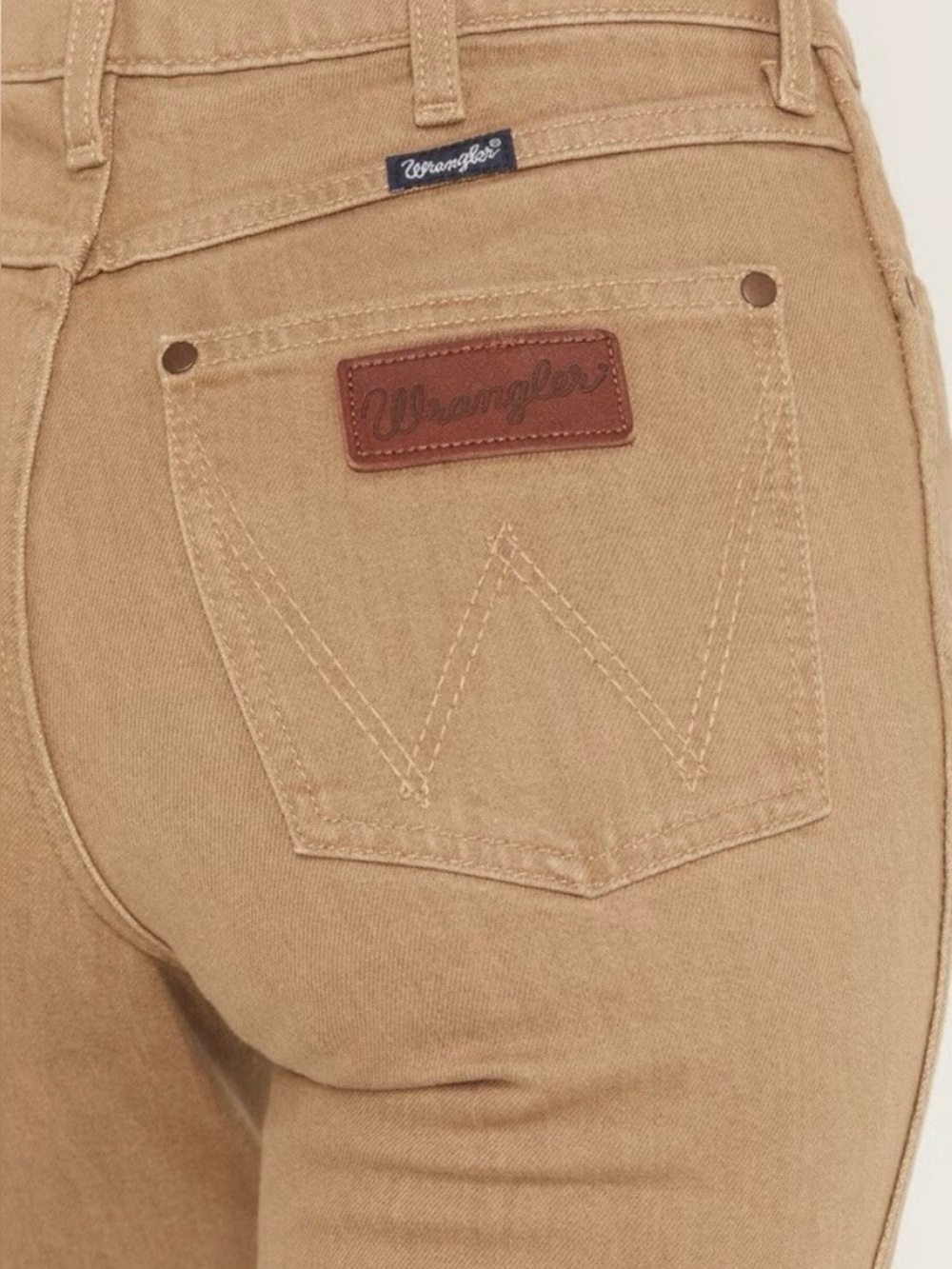 Wrangler Westward High Rise Bootcut Jeans Tan Khaki Earth Wash Size 29 NWOT - Picture 3 of 10